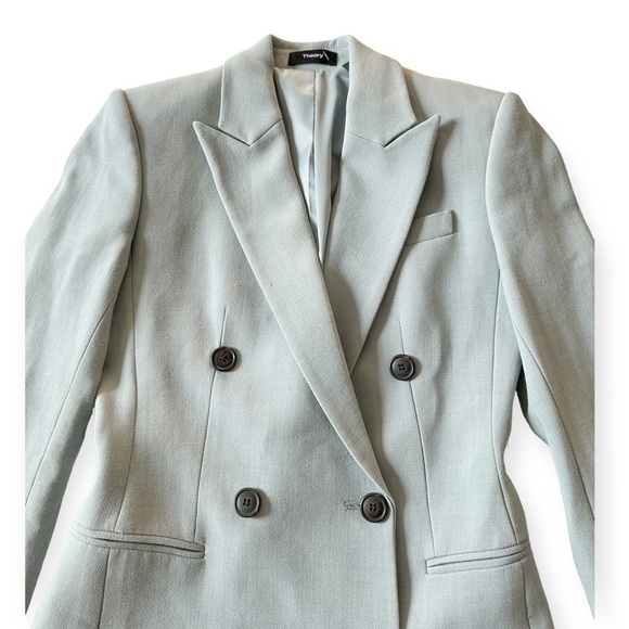 Theory Camogie Power Jacket, Double Breasted Blazer In Oregano, Size 00 - Picture 8 of 14
